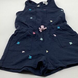 Splendid blue embroidered butterfly romper Baby